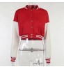 2022 Spring Trending Clothes Letterman Cropped Jacket Women Long Sleeves Varsity Woman Letterman For Ladies Coats Clothes