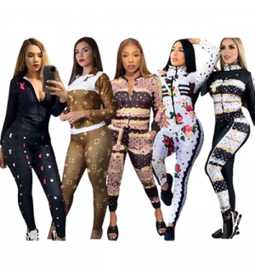 hot sale women's luxury outfits designer casual clothing branded two piece pants set clothes women