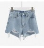 Women's denim shorts 2022 new high-waist shorts women casual loose ladies fashion large size elastic waist wide-leg short jeans