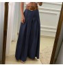 Magicmk Casual Solid Color Wide Leg Pants Women Long Trousers Lady's Palazzo Pants High Waist Zipper palazo pants women