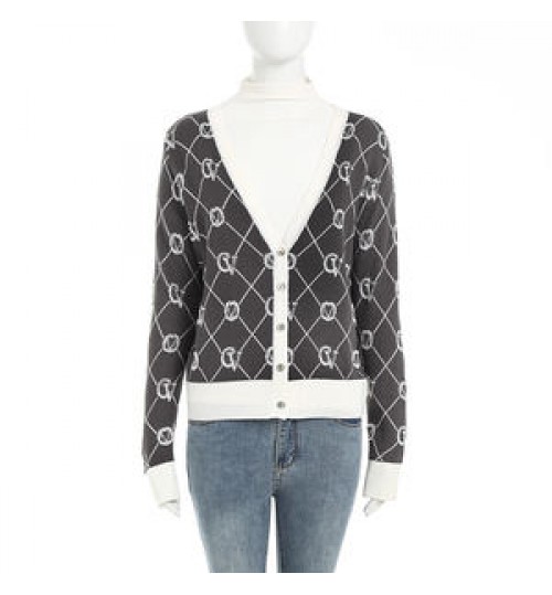 Knitwear custom autumn winter v neck long sleeved wool sweater knitted women's cardigans