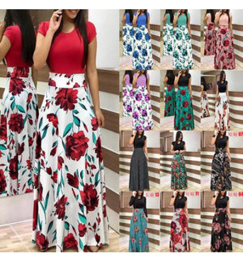 YY8888 Dropshipping summer women's clothing plus size women's dresses maxi dresses ethnic clothing floral print casual dresses