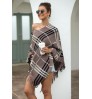 Wholesale price pullover stripe pullover v-neck women's sweater for women tassel batwing-sleeved blouse clothing poncho sweater