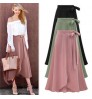 Ikebel Customized Largas Skirt Long Wrap Skirt Sexy Dinner Dress Clothes Casual Womens Career Plus Size Elegant Skirt