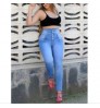 Coldker Slim Jeans Women Skinny High Waisted Blue Denim Pencil Jeans Stretch Pants Woman Pants
