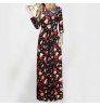 Ecoparty Spring Autumn Women Dress Female Fashion Long Sleeve Floral Print Long Maxi Dress Ladies Casual Ankle-Length Vestido