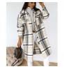Best Design Womens Winter Coat Women's Casual Lapel Button Down Long Plaid Shirt Coat Tartan Shacket Jacket Women