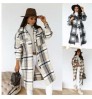 Best Design Womens Winter Coat Women's Casual Lapel Button Down Long Plaid Shirt Coat Tartan Shacket Jacket Women
