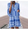 2022 Hot Sale Summer Casual Dress Women Floral Boho Dress Wholesale Factory Cheap Loose Chiffon Beach V Neck Sexy Maxi Dress