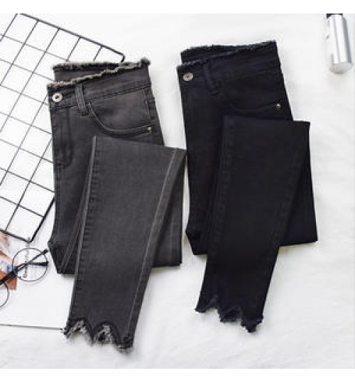 Spring and autumn new high waist jeans women's ninth denim pencil pants elastic pencil jeans