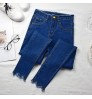 Spring and autumn new high waist jeans women's ninth denim pencil pants elastic pencil jeans