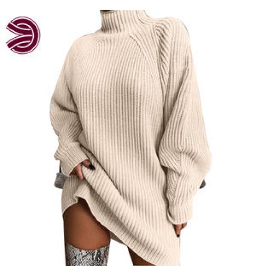 Custom Round Neck Turtleneck Oversized Plain Cropped Pullover Sweaters Plus Size Women'S Dress