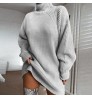 Custom Round Neck Turtleneck Oversized Plain Cropped Pullover Sweaters Plus Size Women'S Dress