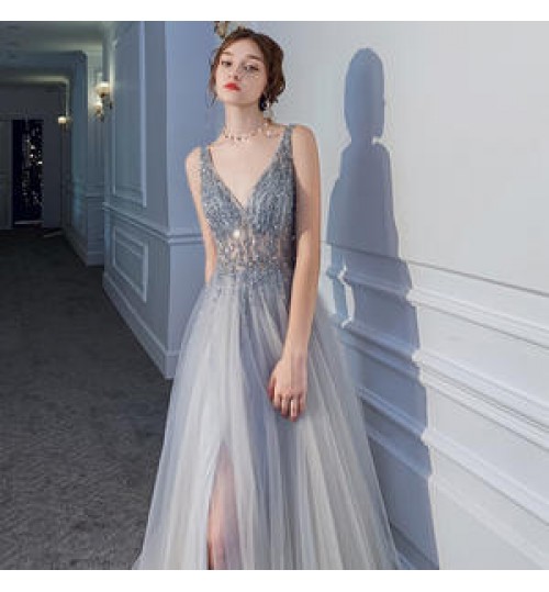 Amazon Hot Annual Party Dress Women's 2022 New Party Elegant Slim Sexy Backless Sequin Banquet Evening Dress