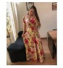 Ecoparty Summer High Waist Women Casual Dress Long Floral Casual Dress Ladies O Neck Holiday Party Maxi Dress Plus Size Sundress