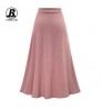 JBeiL M-6xl Womens Slit Long Skirts Plus Size Ladies Jupe High Waist Bowtie Summer Slim Casual Asymmetric Skirt Saia Casual