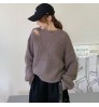 Autumn Winter Fashion Female Long Sleeve Off Shoulder Pullover Knitwear Knitted Crop Tops Women Casual Sweaters Women's Sweaters
