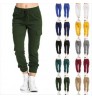2022 Ladies pants Cargo Pants casual elastic waist string side pocket women ' s trousers