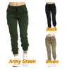 2022 Ladies pants Cargo Pants casual elastic waist string side pocket women ' s trousers