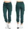 2022 Ladies pants Cargo Pants casual elastic waist string side pocket women ' s trousers