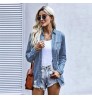 2022 Women Jacket Stylish Fashion Ripped Shirt Long Sleeve Turtleneck Denim Jacket