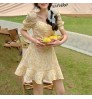 Wholesale Cheap Ladies Fashion Vintage Sweet Party Beach Elegant Side Women Korean Floral Summer Casual Dress