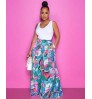 Summer Pretty Letter Print Palazzo Pants High Street High Waist Pocket Loose Long Wide Leg Pants Women's Pants & Trousers