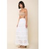 Women's Custom Fashion Summer 100% Cotton Long White Embroidery Maxi Skirt Womens Skirts