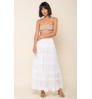 Women's Custom Fashion Summer 100% Cotton Long White Embroidery Maxi Skirt Womens Skirts