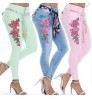 YiXin S-5XL Plus Size Women's Jeans Stretch Flower Embroidery High Waisted Jeans Womens Women Skinny Jeans