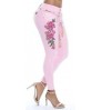 YiXin S-5XL Plus Size Women's Jeans Stretch Flower Embroidery High Waisted Jeans Womens Women Skinny Jeans