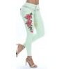 YiXin S-5XL Plus Size Women's Jeans Stretch Flower Embroidery High Waisted Jeans Womens Women Skinny Jeans