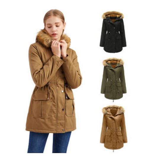 The latest plush cotton coat fur collar coat extended winter warm plus size hooded women's cotton coat