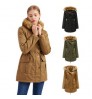 The latest plush cotton coat fur collar coat extended winter warm plus size hooded women's cotton coat