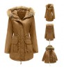 The latest plush cotton coat fur collar coat extended winter warm plus size hooded women's cotton coat