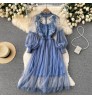 Women's Floral Party Beach Wear Flower Printed Casual Dresses Women Smocking off-Shoulder Maxi Shirring Dress For Ladies