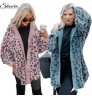 2022 Winter Clothes Fashion Outwear Leopard Corduroy Jacket Warm Winter Women Coat