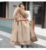 2021 winter women's coats hooded fur collar thick section warm Jackets snow Long Coat