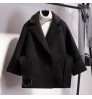 2022 New Woolen Coat Women's Fall and Winter Woolen Coat Short Cloak Waist Jacket
