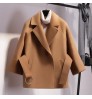 2022 New Woolen Coat Women's Fall and Winter Woolen Coat Short Cloak Waist Jacket