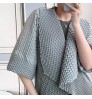 Miyake 2022 Three-dimensional pleated top European and American women's cardigan large lapel jackets coats