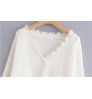 Custom Distressed Women Sweater Fringe Knitted Pullover Sweater Sexy Irregular Off Shoulder Loose Crop Top Women Ripped Sweater