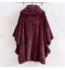 Women's Double Velvet Capes Poncho Fashion Pullover Classic Button Lapel Pocket Top Plush Irregular Casual Women Coat 5XL