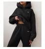 Wholesale fleece sweat pants womens two piece high waisted sweatpants 500gsm women tracksuit custom streetwear fleece sweatpants