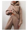 Wholesale fleece sweat pants womens two piece high waisted sweatpants 500gsm women tracksuit custom streetwear fleece sweatpants