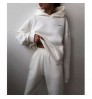 Wholesale fleece sweat pants womens two piece high waisted sweatpants 500gsm women tracksuit custom streetwear fleece sweatpants
