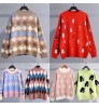 Wholesale women's sweater fashion temperament commuter round neck pullover knitted stitching sweater