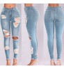 2022 Women's Jeans High Waist Hip Lift Stretch Ripped Skinny Pencil Jeans Women Denim Trousers