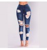 2022 Women's Jeans High Waist Hip Lift Stretch Ripped Skinny Pencil Jeans Women Denim Trousers