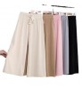 Women Summer Drawstring Wide Leg High Elastic Waist Pants Solid Color Cheap Price Hot Sale Fashion Women Ice Silk Casual Pants